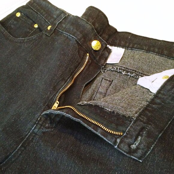 DG2 Diane Gilman Denim Mom Jeans -16P Metallic Studs Comfort Cropped Pants Navy - Picture 9 of 10